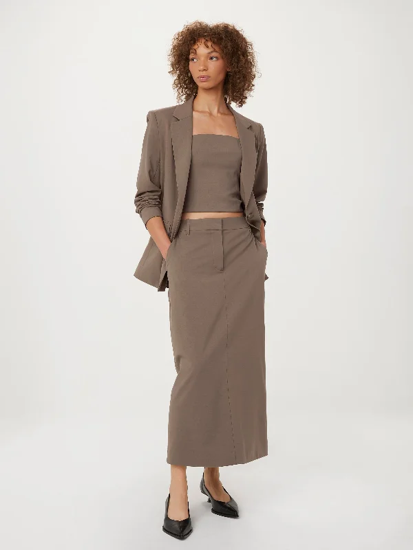 The Maxi Pencil Skirt in Dark Taupe