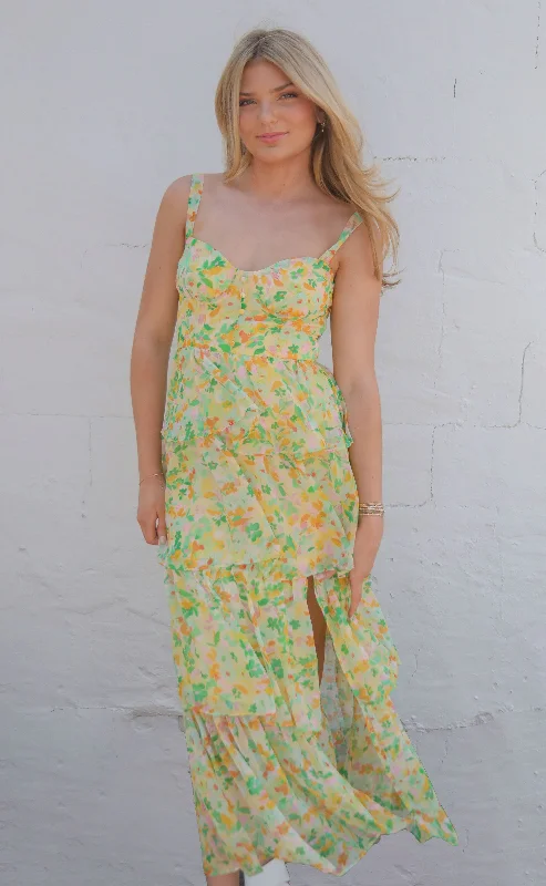 astr: midsummer dress - yellow/green