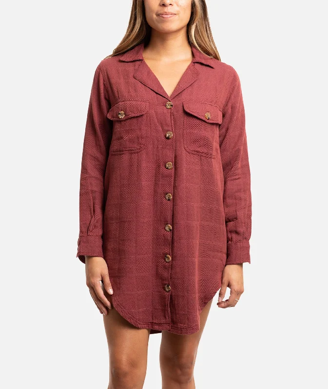 Bonita Flannel Dress - Red