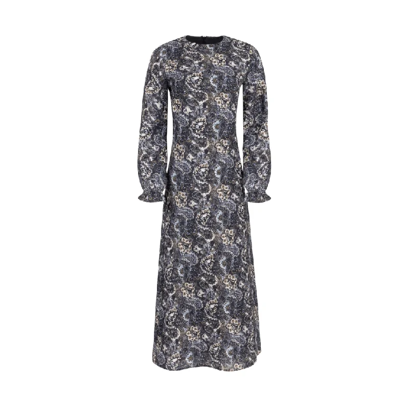 Velour Print Shift Dress