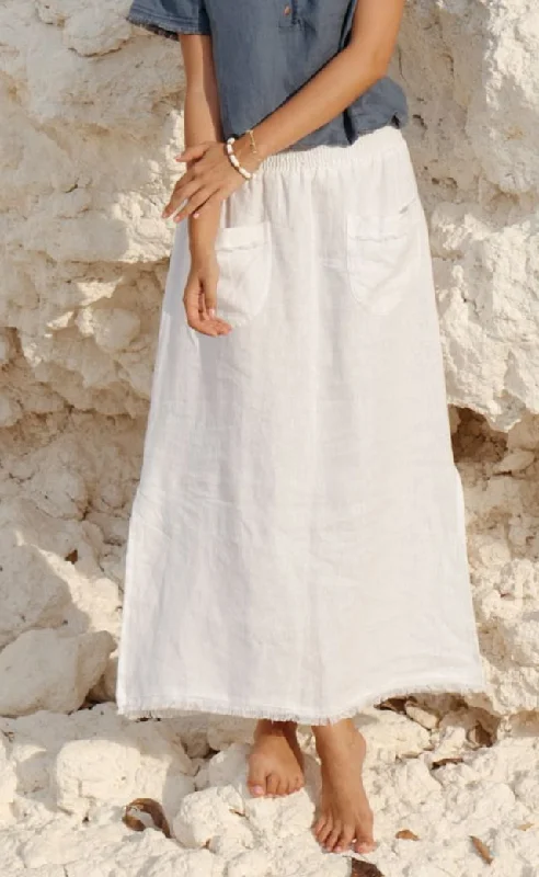 Aurora French Linen Skirt White SS/23