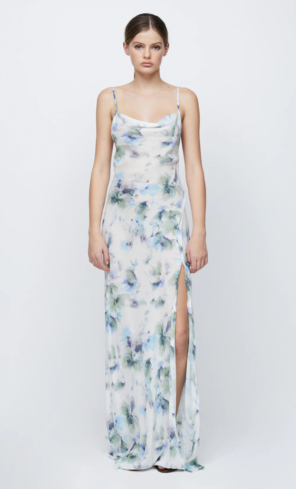 Corrine Split Maxi Dress - Watercolor Floral