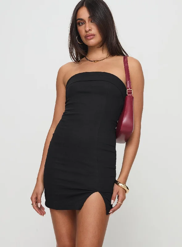 Dartel Strapless Mini Dress Black