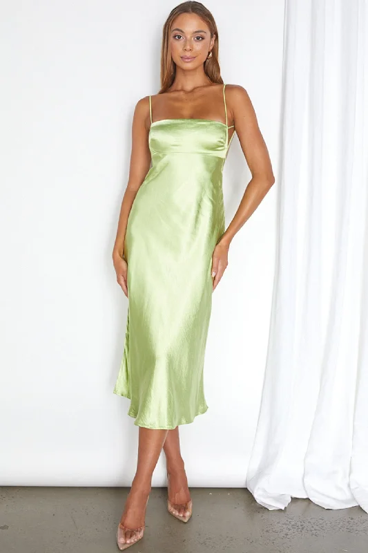 Dolce Life Low Back Midi Dress Lime