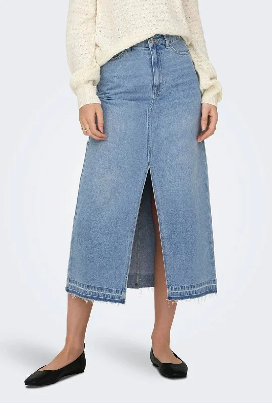 JDY BELLA HW LONG DENIM SKIRT