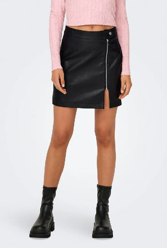 ONLY MANILLA FAUX LEATHER SKIRT