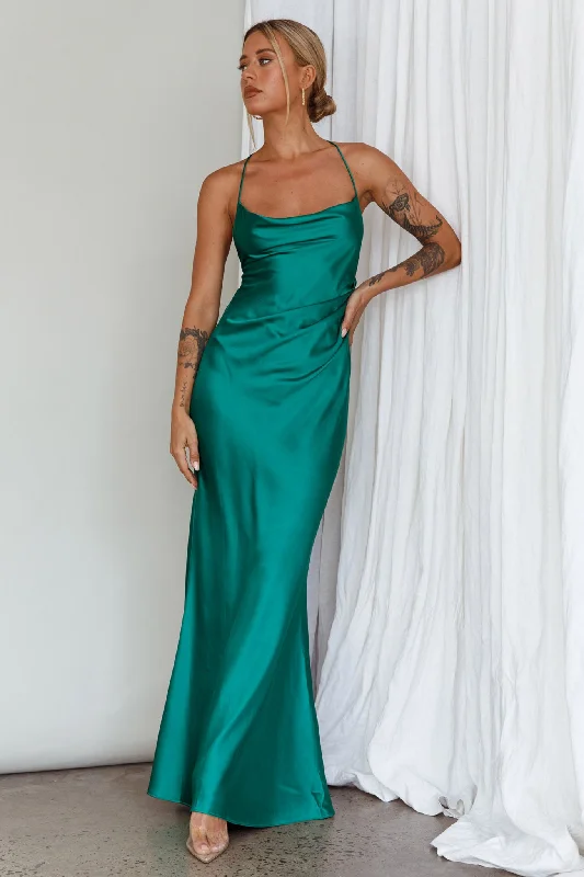 Palma Low Back Strappy Maxi Dress Emerald