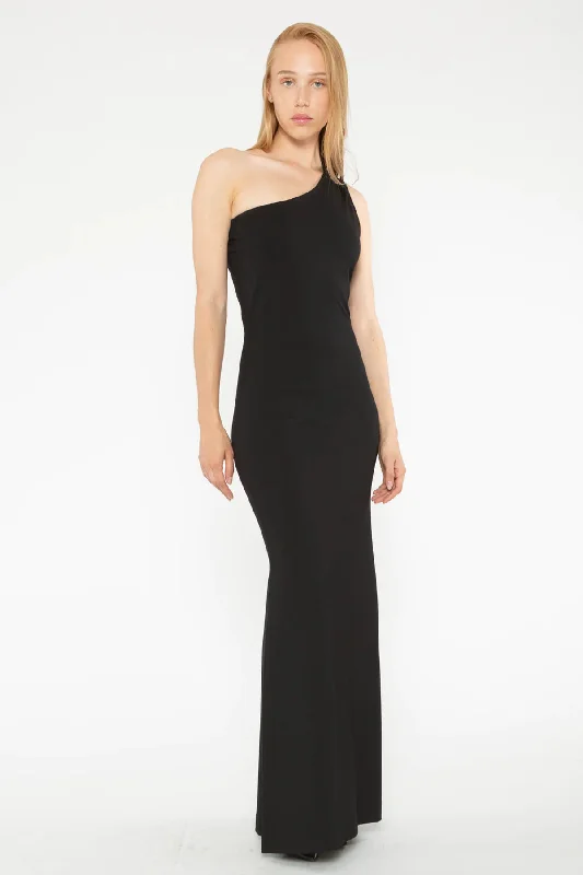 Ponte Knit One Shoulder Gown