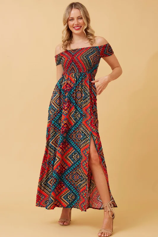 ROBIN ABSTRACT BOHO MAXI DRESS