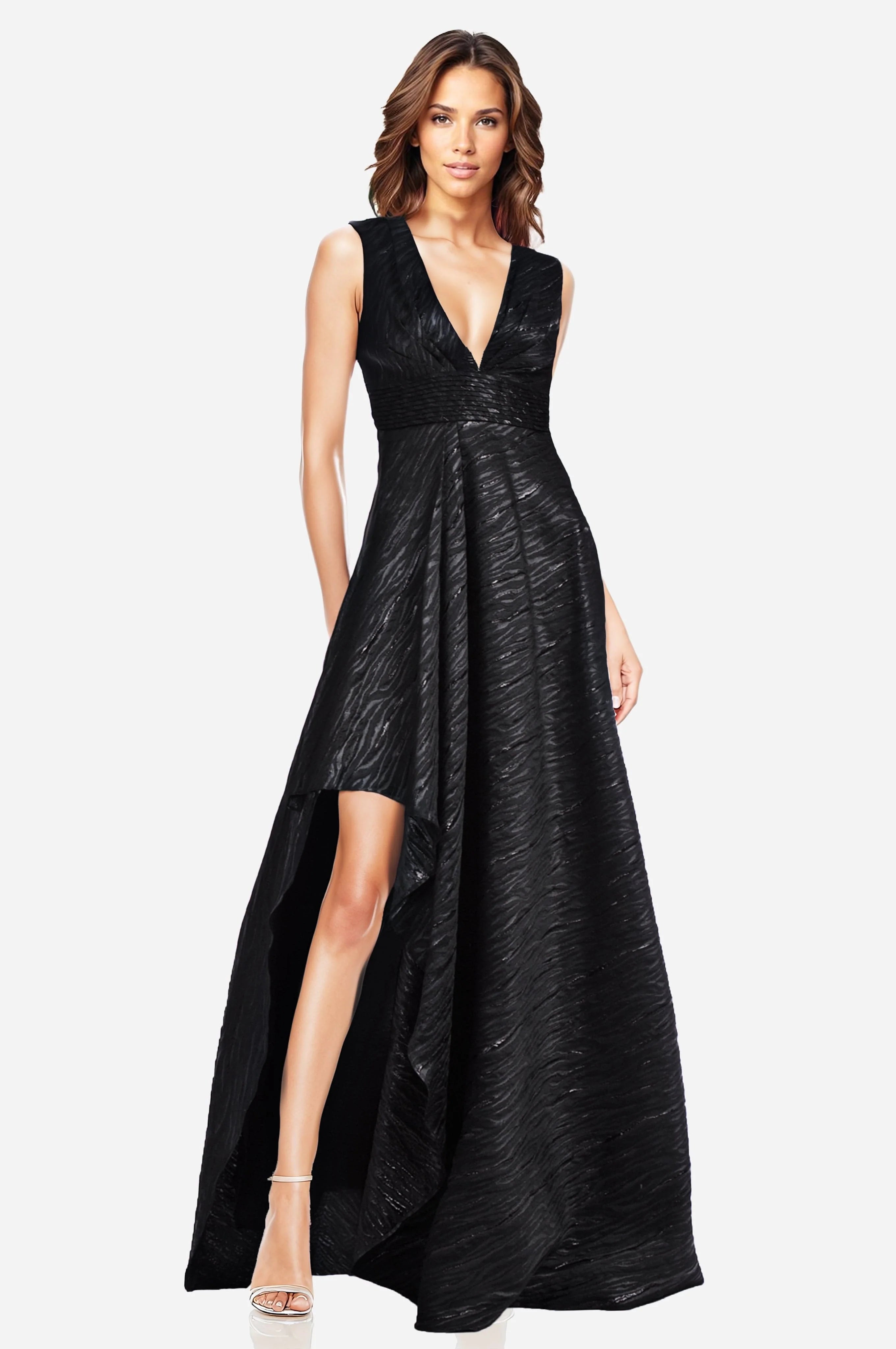 The Whitney Jacquard Maxi Dress - Black