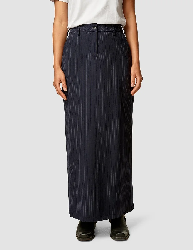 Essential Maxi Skirt Navy Pinstripe