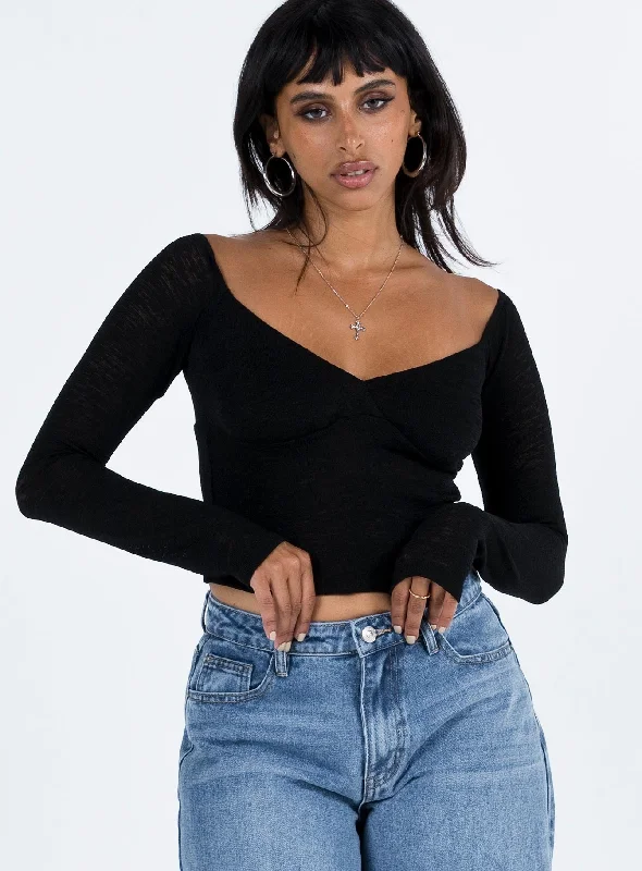 Zelda Off The Shoulder Top Black